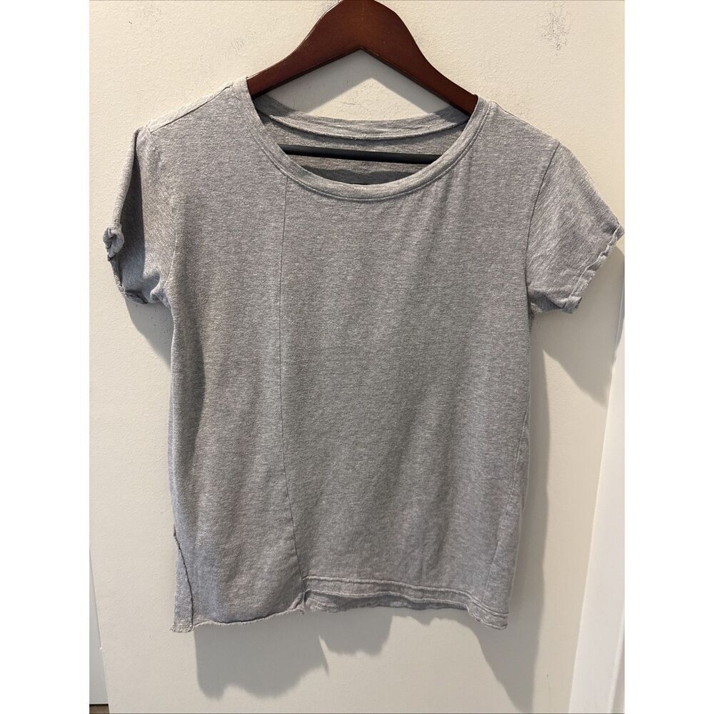 RTA Gray T-shirt Asymmetrical Hemline Scoopneck Size XS